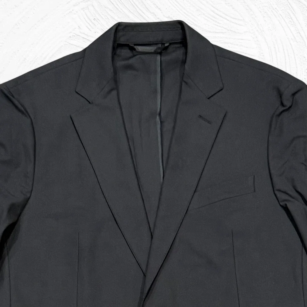Sene Mens Black 2 Pc Suit FlexTech Stretch Custom 42R 37X29 Slim Taper